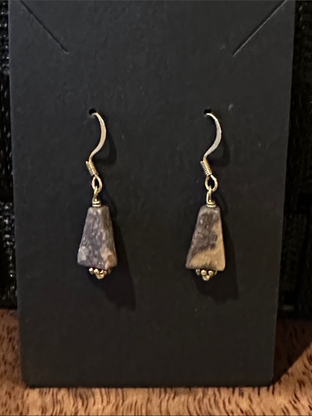 Handcrafted Natural Stone Drop Earrings in coffee
